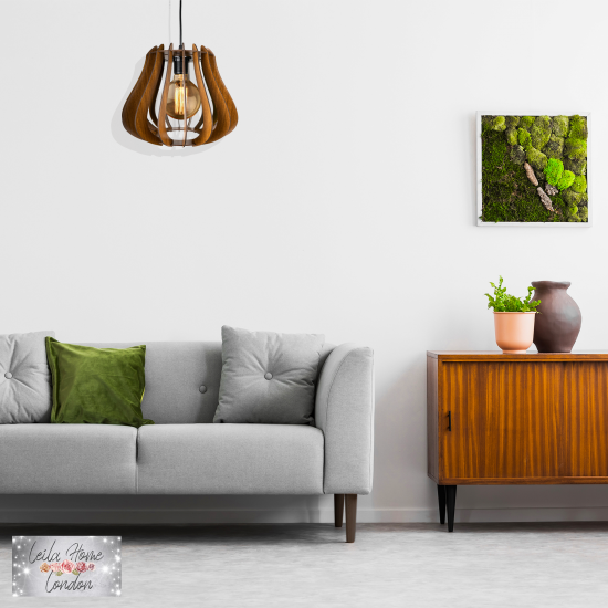 Wood Pendant Light, Lal Design, Walnut Chandelier, Hanging Lamp, Wooden Lampshad